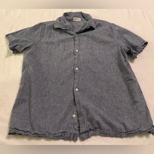 GAP Denim Blue Standard Fit Casual Button Down Shirt Size Large